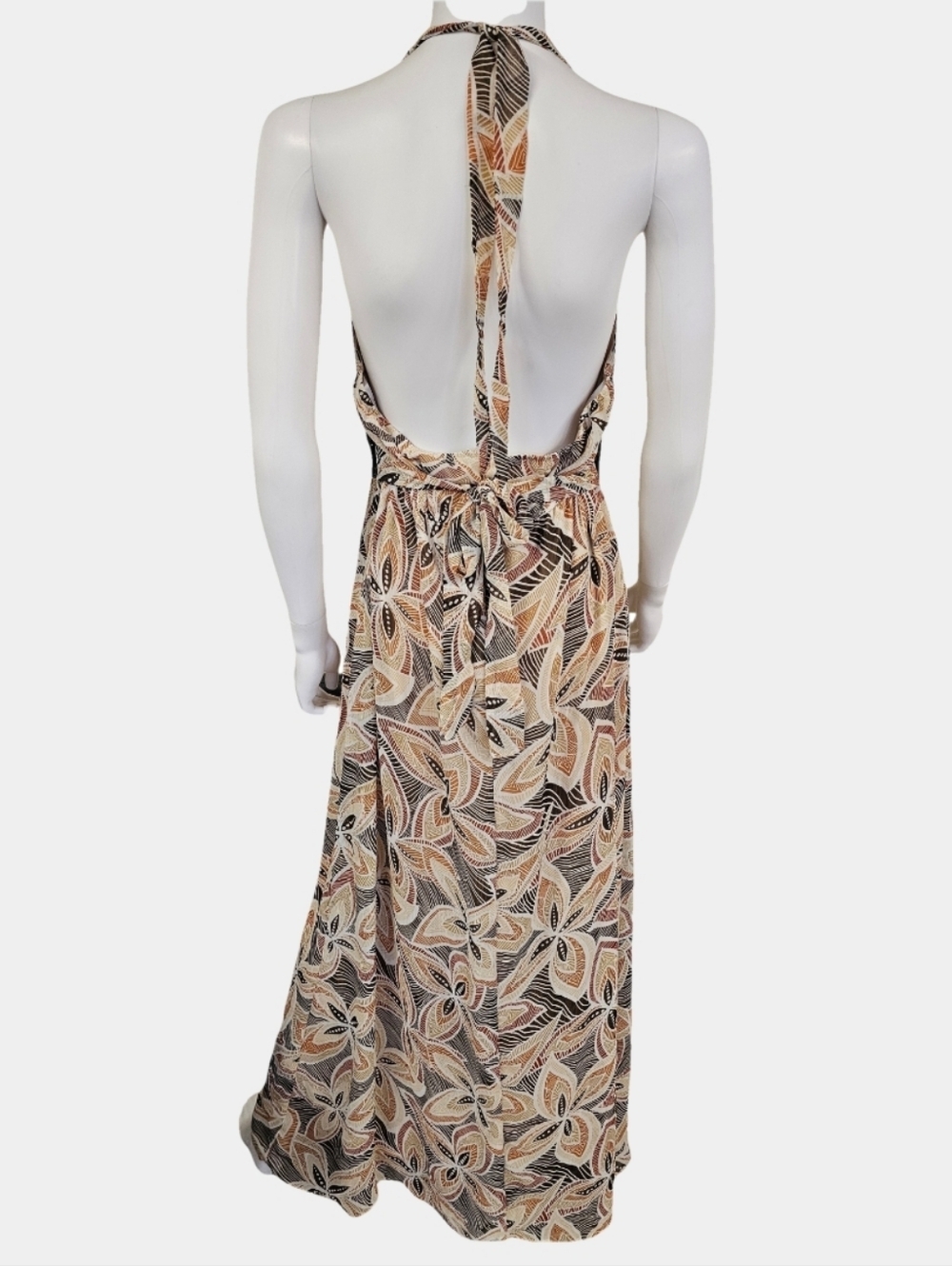 Rabbit Rabbit Rabbit Halter Style Surplice Front Floral Print Maxi Dress Size 16 - Picture 4 of 16